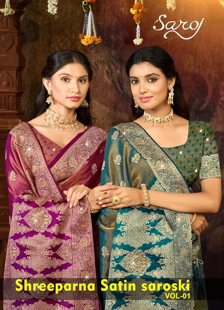 Shreeparna Satin Saroski Vol 2 Saroj Wedding Wear Satin Silk Saree